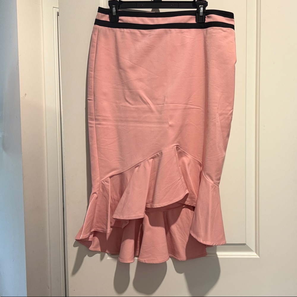 Elegant Pink Ruffle Skirt